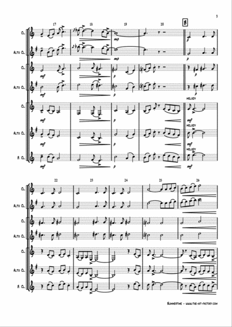 Summertime Woodwind Trio scores gallery preview page 3