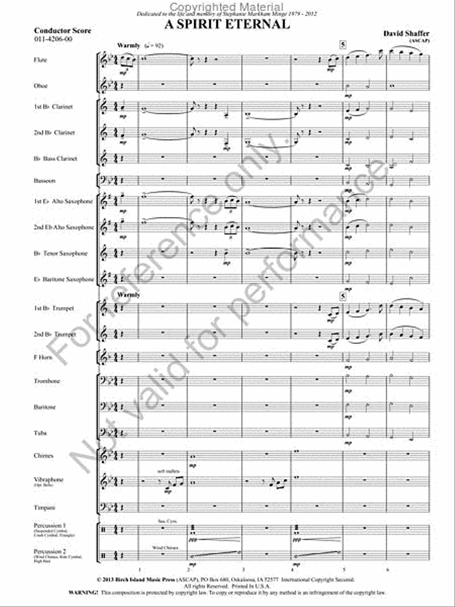 A Spirit Eternal Concert Band scores gallery preview page 2