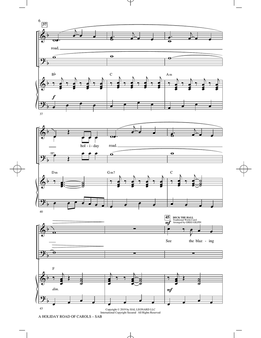 A Holiday Road Of Carols (arr. Greg Gilpin) 3-Part scores gallery preview page 5