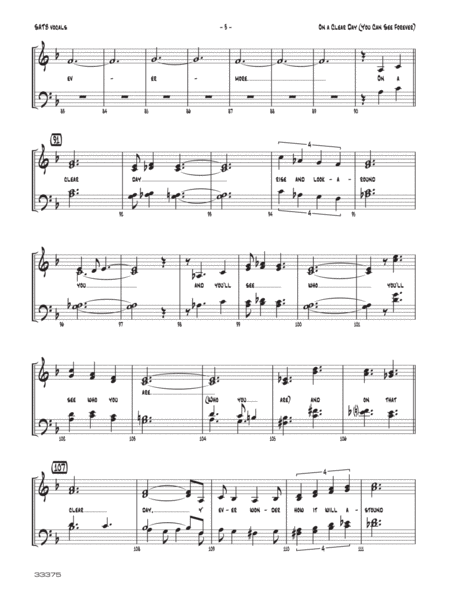 On a Clear Day (You Can See Forever): SATB Vocals