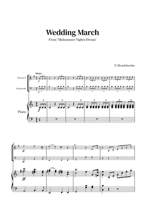 Book cover for Felix Mendelssohn - Wedding March From Midsummer Night's Dream for French Horn, Cello and Piano
