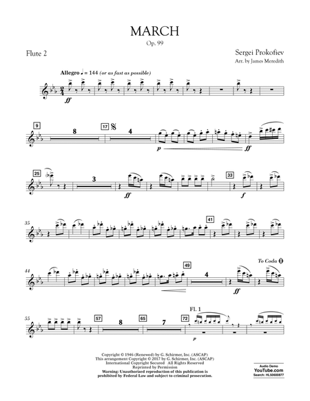 March, Op. 99 - Flute 2