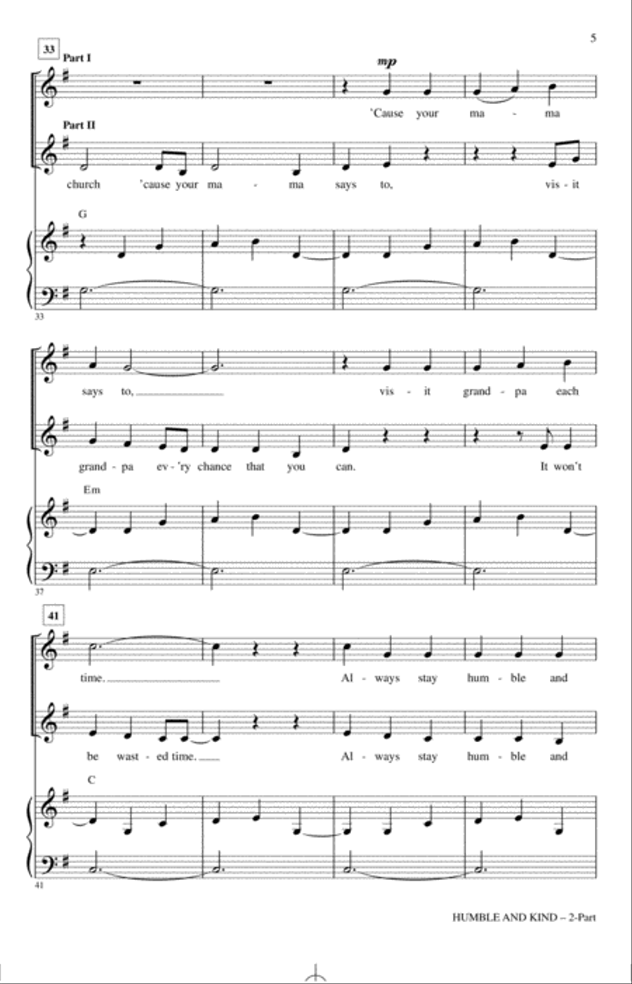 Humble And Kind 2-Part scores gallery preview page 3