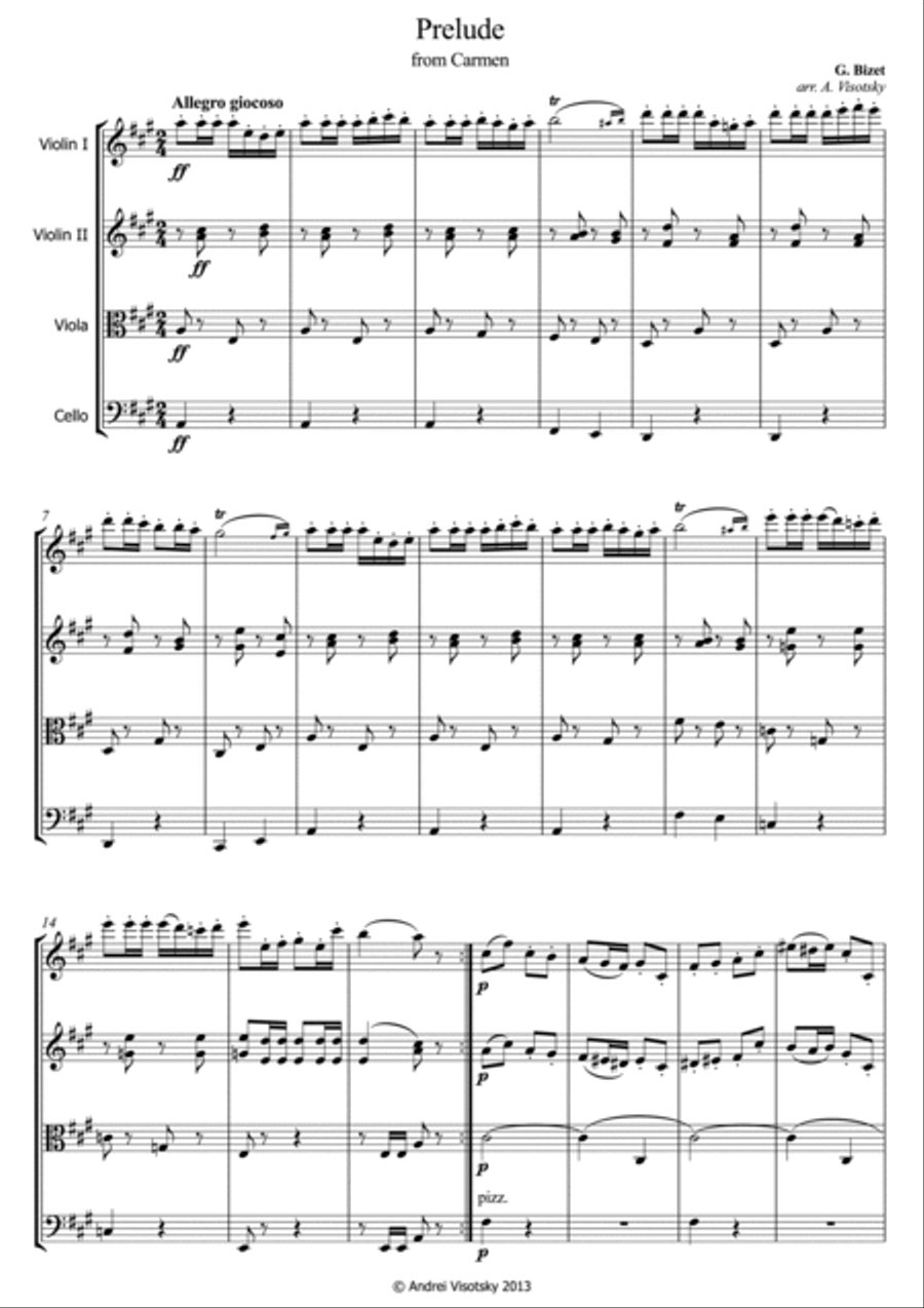 Carmen Suite Carmen Suite String Quartet scores gallery preview page 2