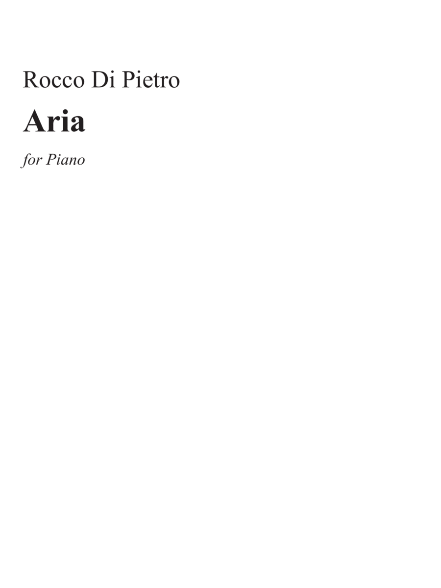 Aria for Piano Piano Solo scores gallery preview page 1