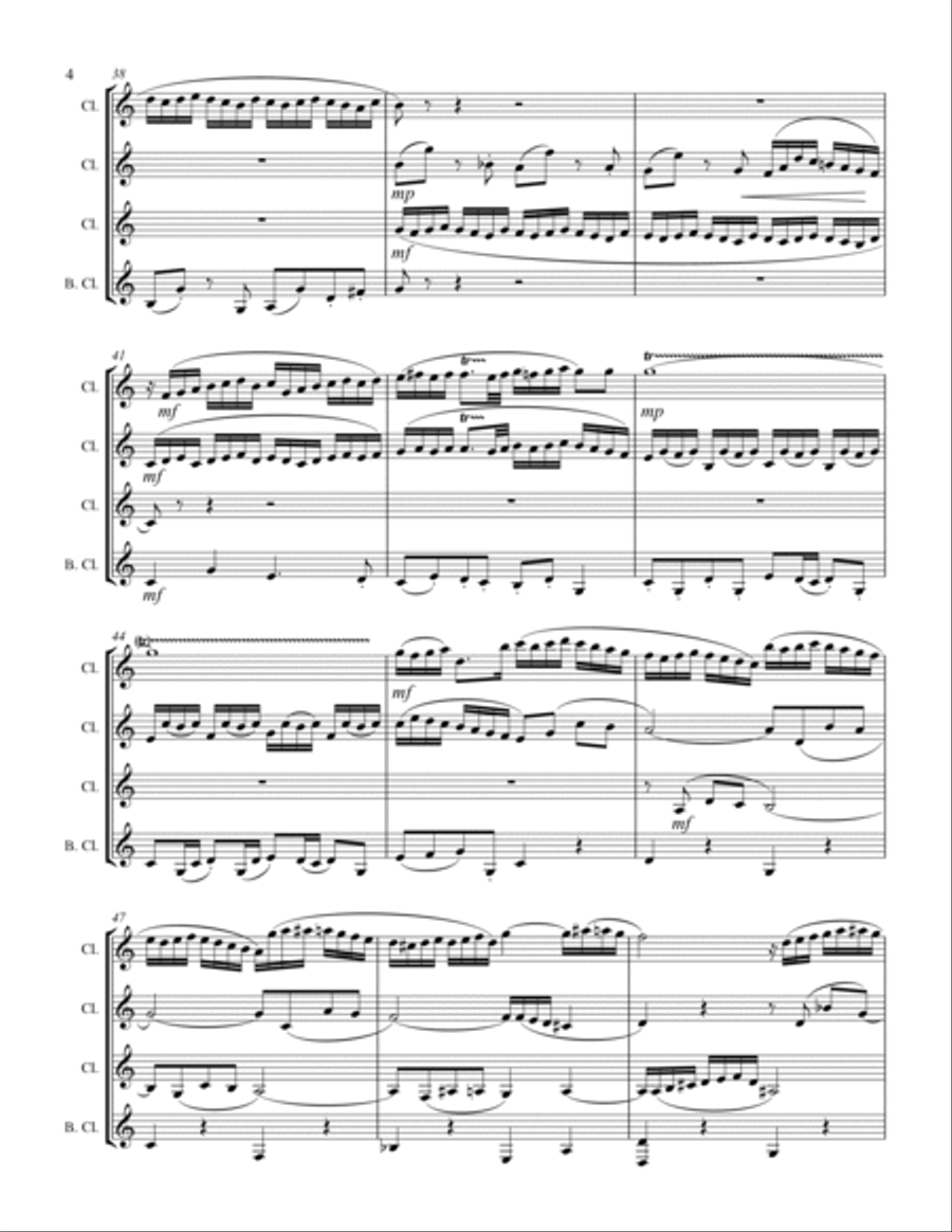 Bach - Fugue in G minor - “Little Organ Fugue” (for Clarinet Quartet) Clarinet Quartet scores gallery preview page 5
