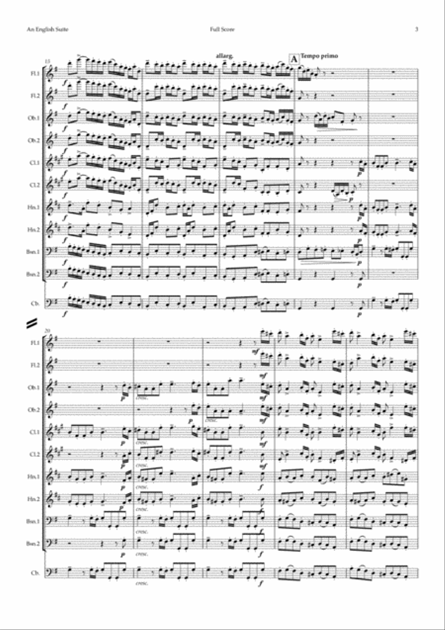 Parry: An English Suite (complete) - symphonic wind Woodwind Quintet scores gallery preview page 4