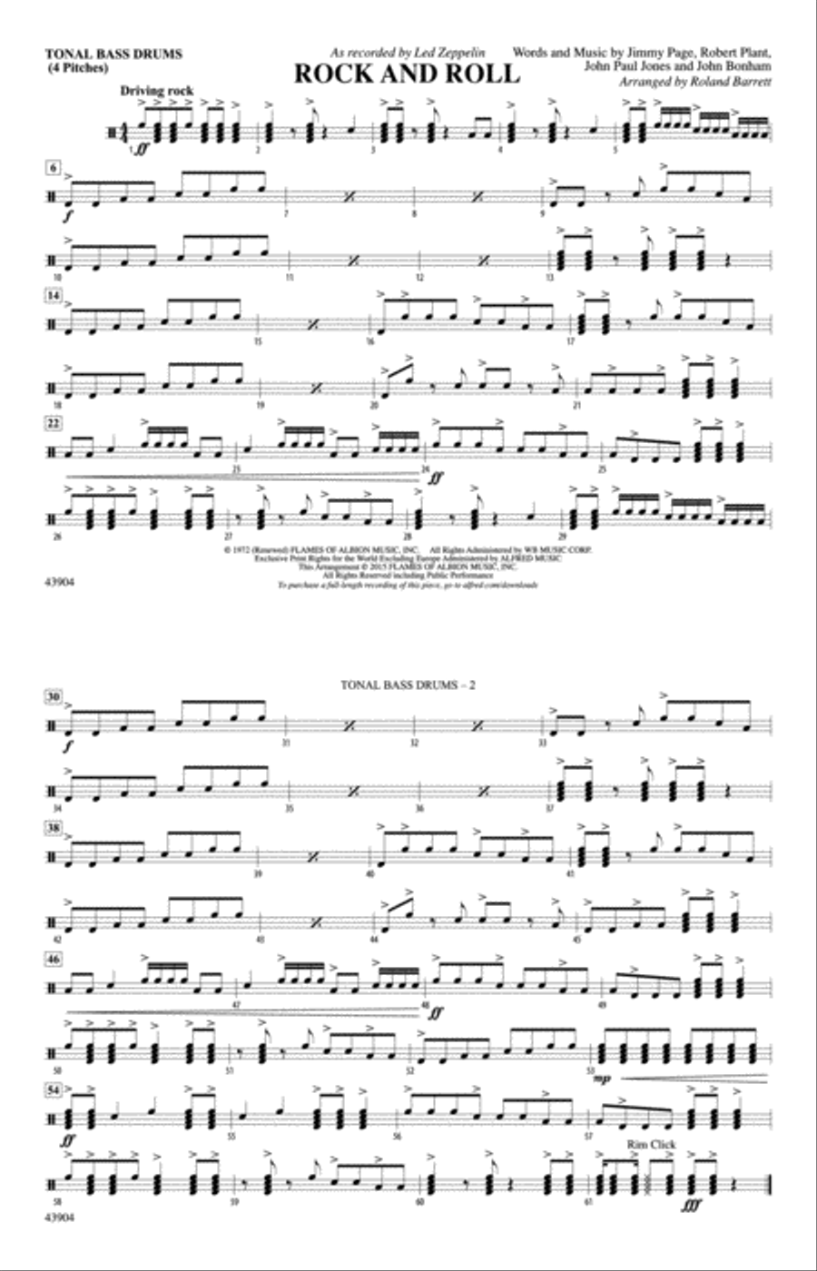 Rock and Roll: Tonal Bass Drum Marching Band scores gallery preview page 1