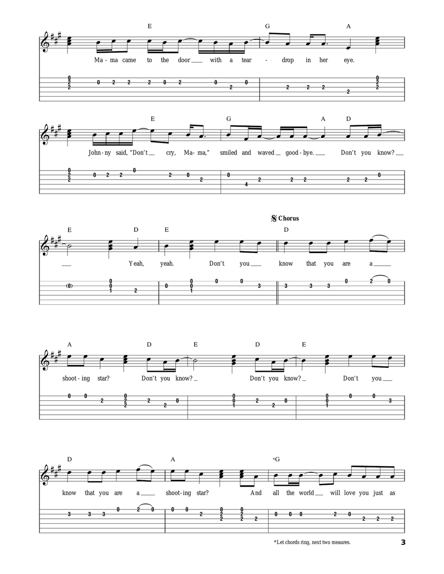 Shooting Star Acoustic Guitar scores gallery preview page 3
