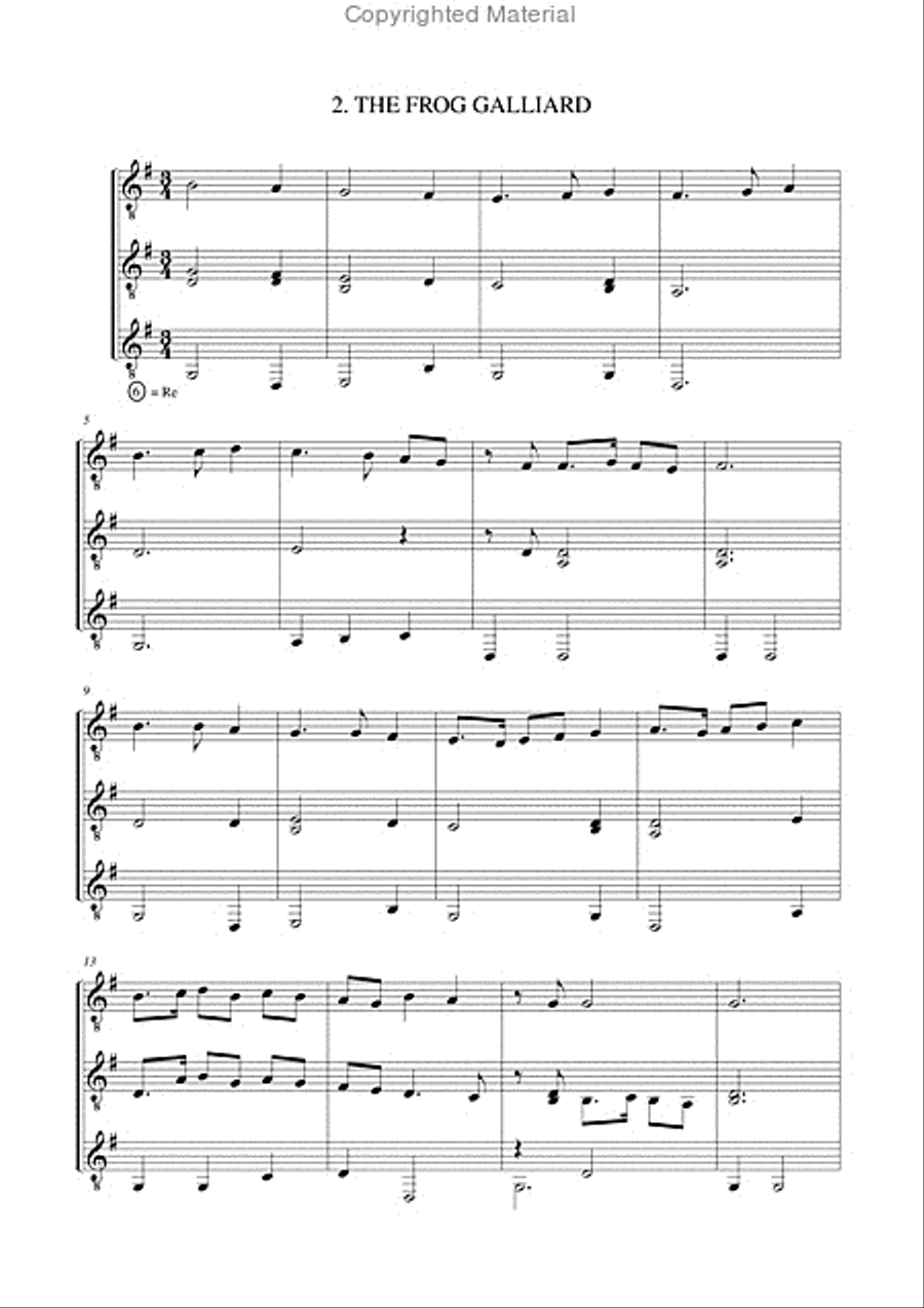 3 Compositions (A Galliard, The Frog Galliard, Fantasia) for 3 Guitars Guitar Ensemble scores gallery preview page 3