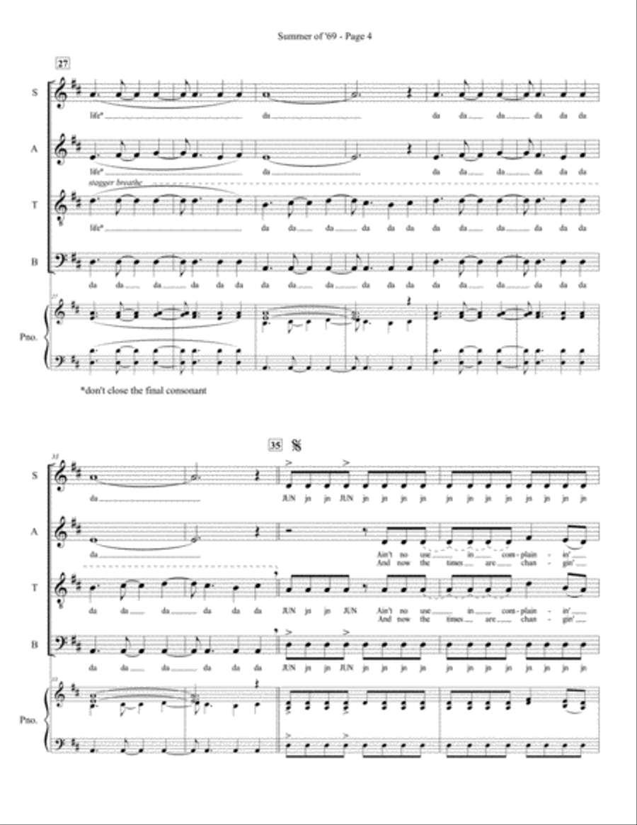 Summer Of '69 Divisi scores gallery preview page 4