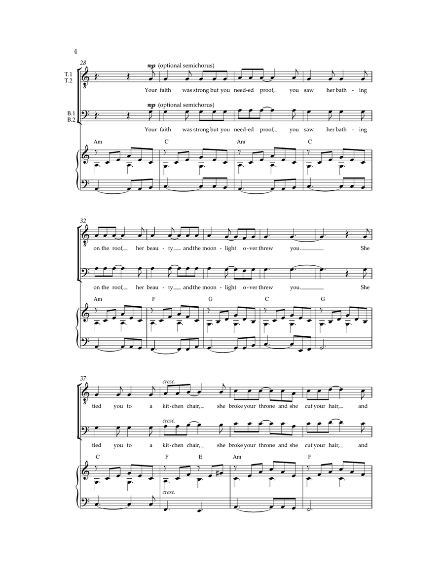 Hallelujah Hallelujah TTBB scores gallery preview page 4