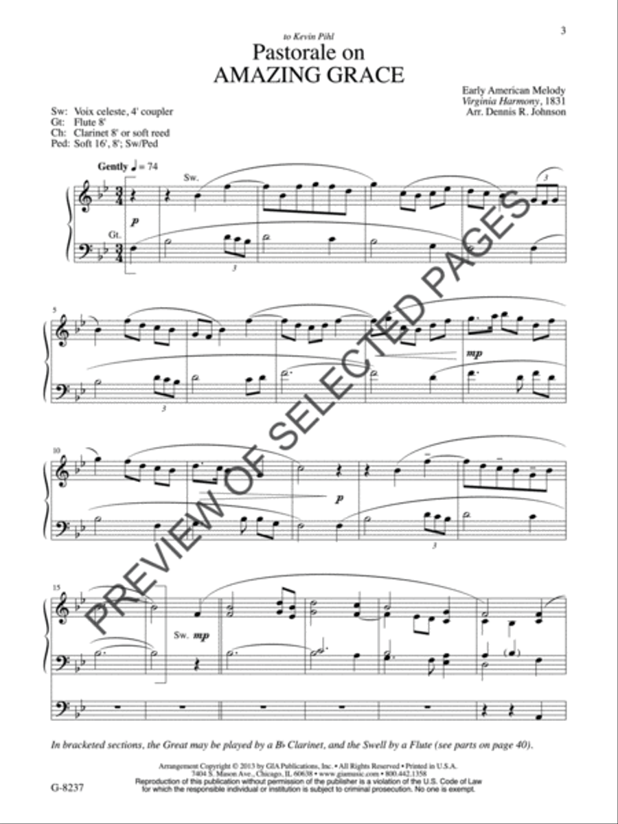 Nine Organ Pieces on Familiar Hymn Tunes 4-Part scores gallery preview page 2