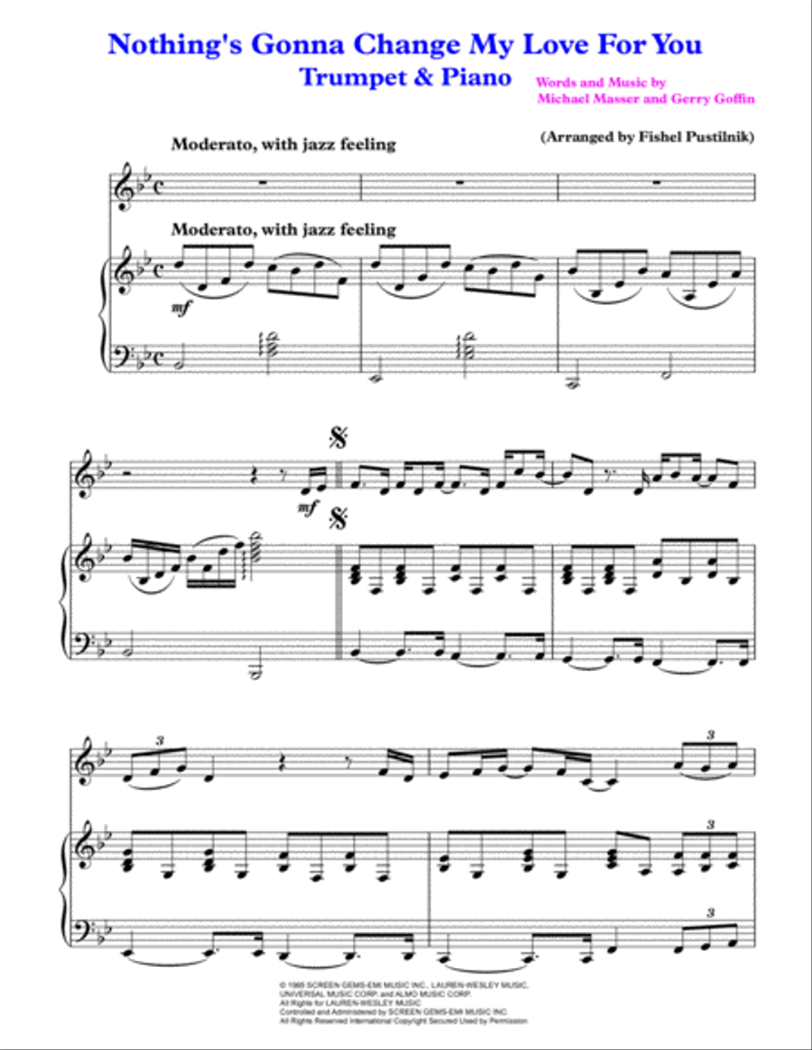 Nothing's Gonna Change My Love For You Trumpet Solo scores gallery preview page 2