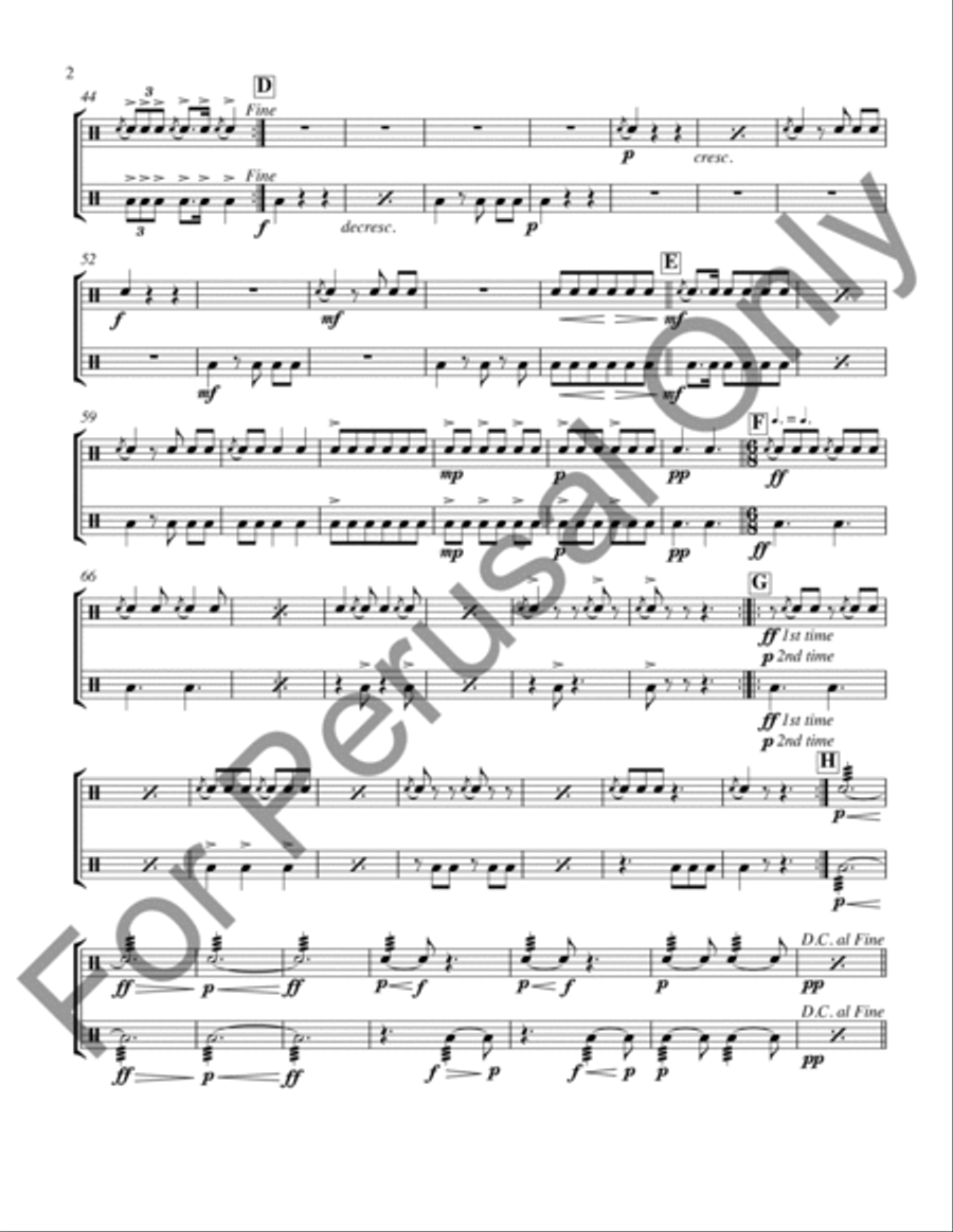 Duet For Snare and Bass Drums Drums scores gallery preview page 3