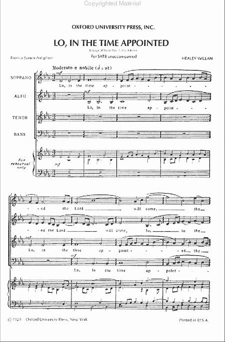 Lo, in the time appointed 4-Part scores gallery preview page 2