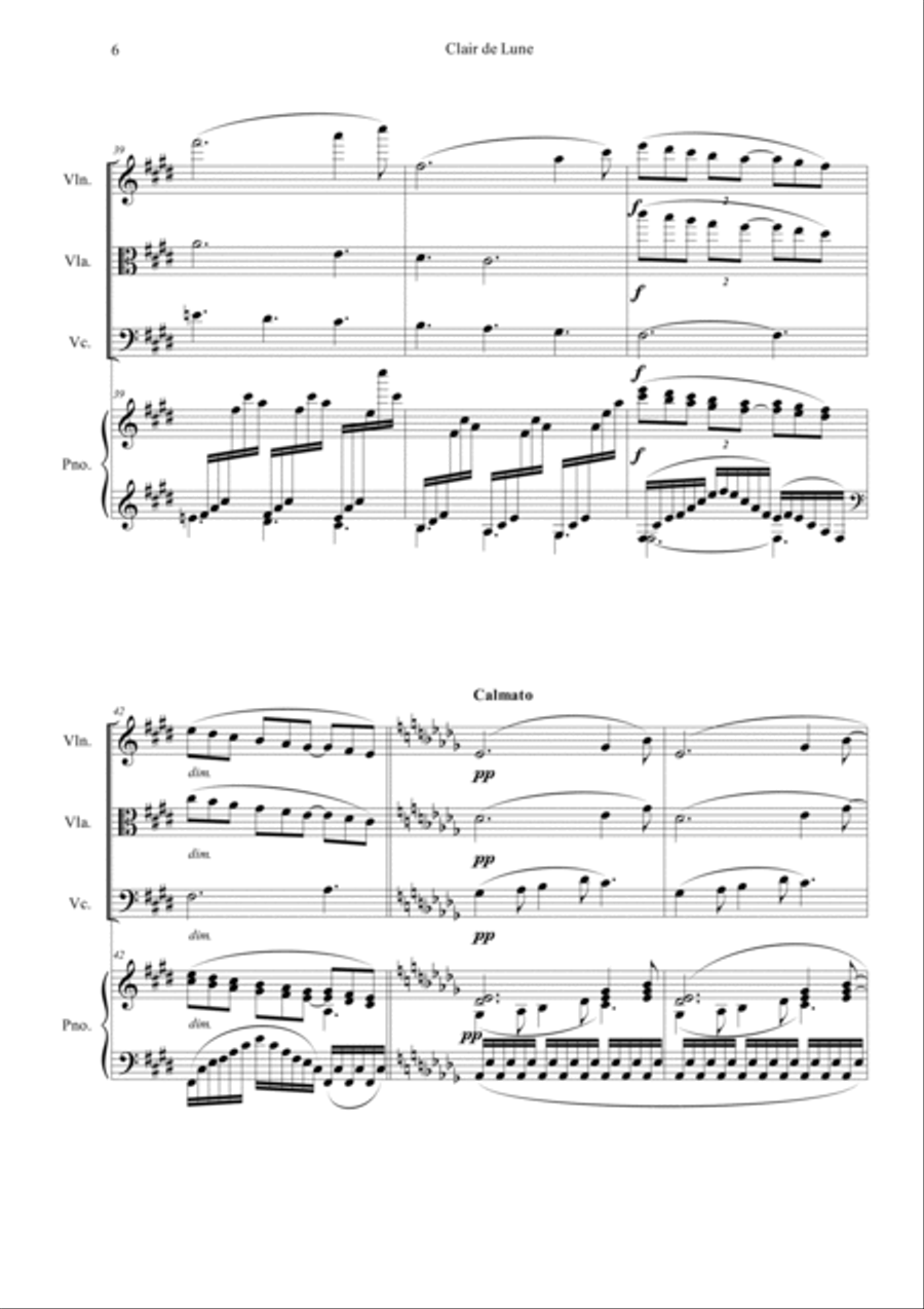 Clair de Lune Piano Quartet scores gallery preview page 6