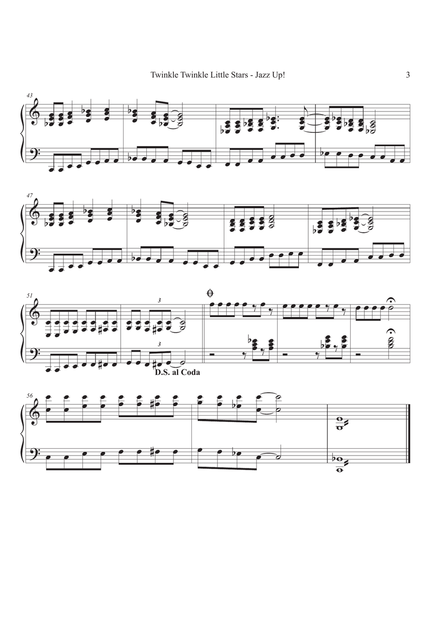Twinkle Twinkle Little Stars - Jazz Up! Piano scores gallery preview page 3