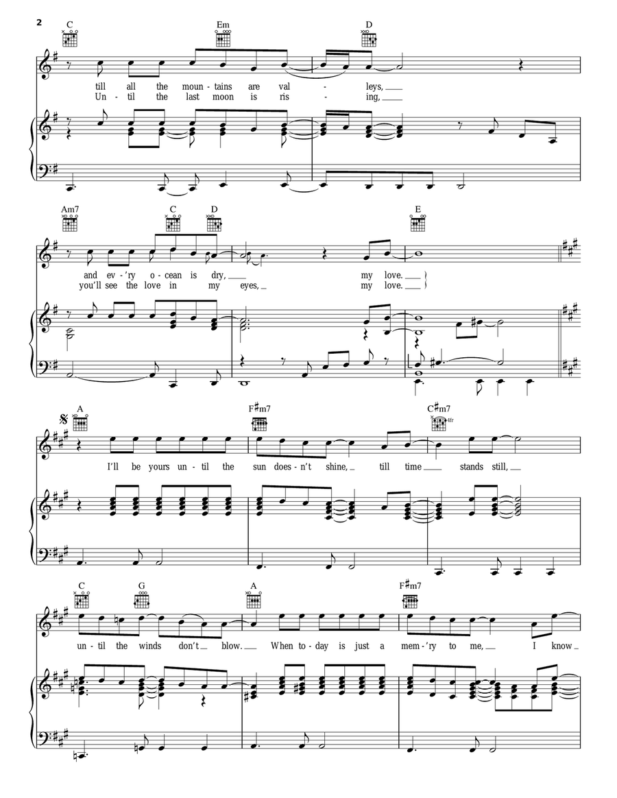 I'll Still Be Loving You Piano, Vocal, Guitar scores gallery preview page 2