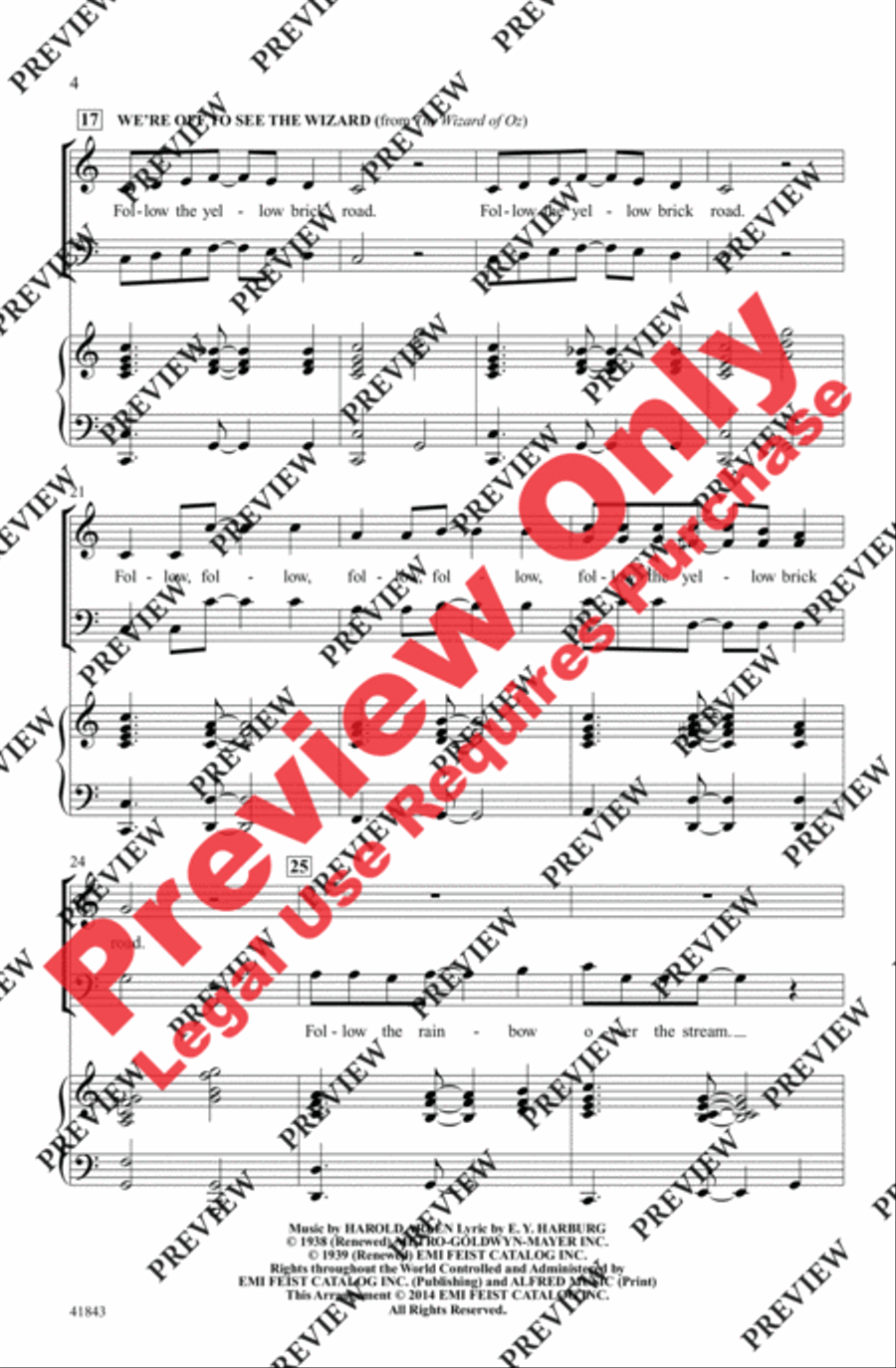 Ease on Down the Yellow Brick Road 3-Part scores gallery preview page 4