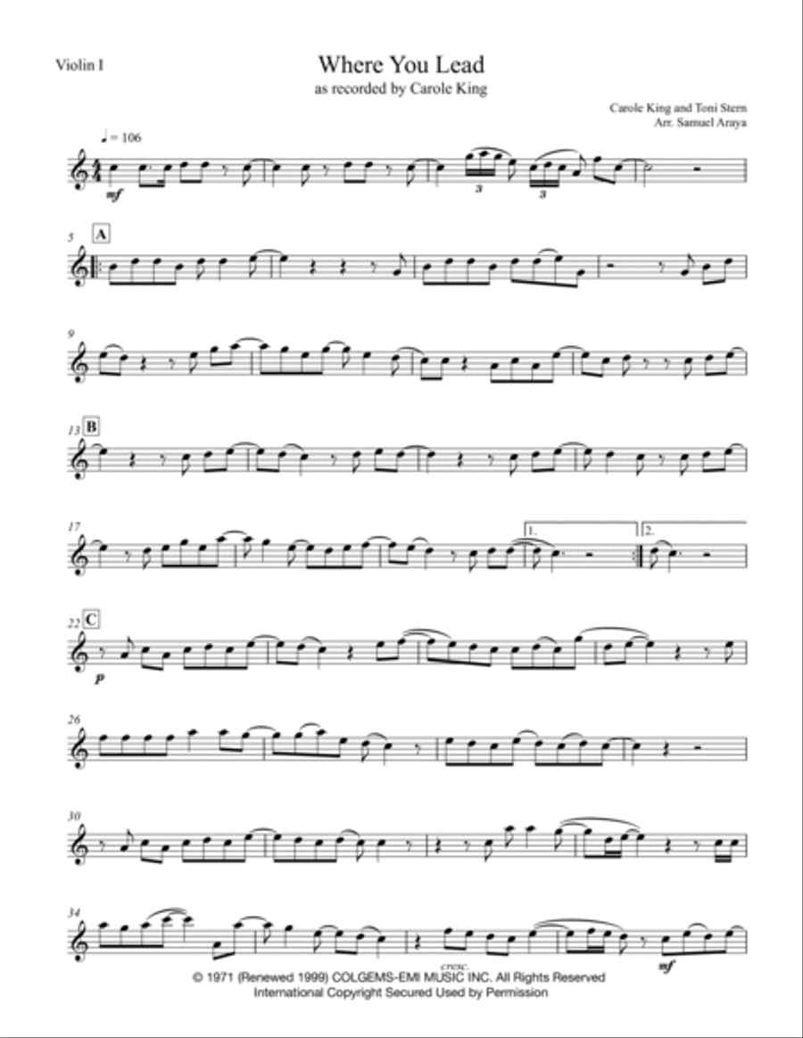 Where You Lead Where You Lead String Quartet scores gallery preview page 5