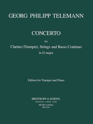 Book cover for Concerto in D major TWV 51:D7