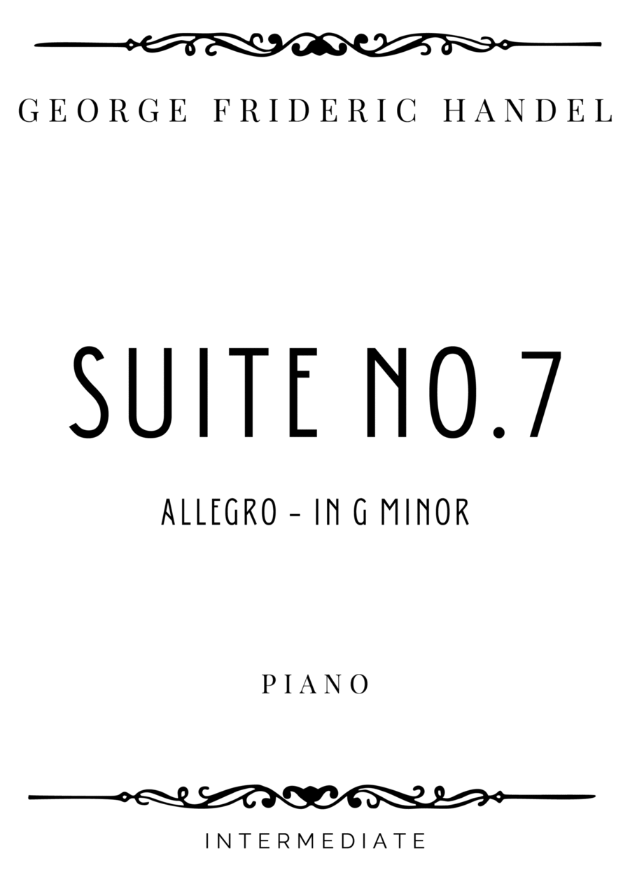 Handel - Allegro from Suite No 7 in G Minor HWV 432 - Intermediate Piano Method scores gallery preview page 1