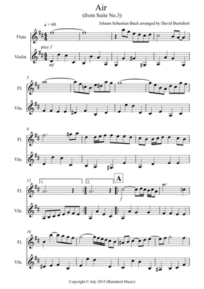 Air on a G String for Flute and Violin Duet