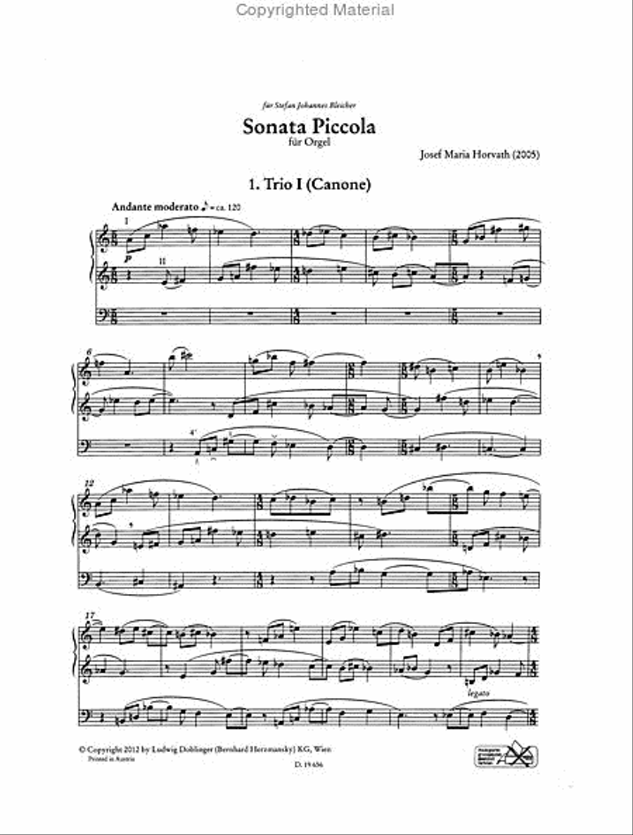 Sonata Piccola Organ scores gallery preview page 2