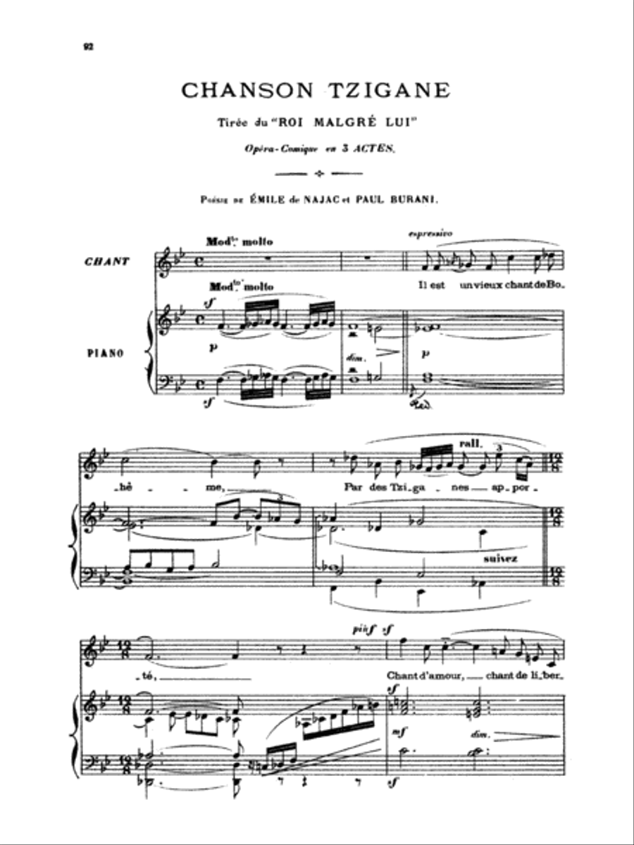 Chabrier: Recueil de Melodies Voice scores gallery preview page 1
