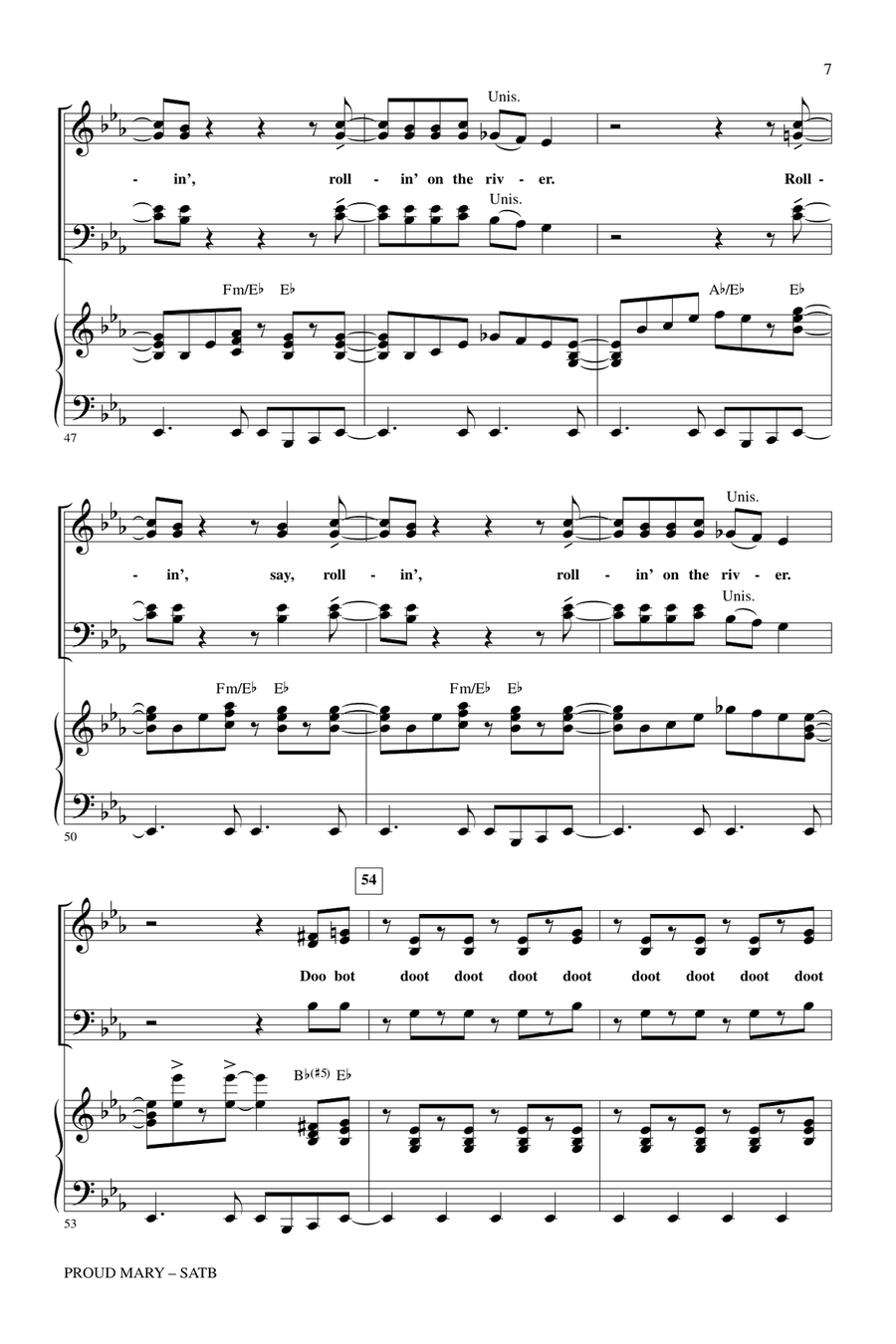 Proud Mary (arr. Kirby Shaw) 4-Part scores gallery preview page 6