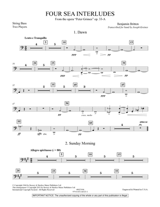 Four Sea Interludes (from the opera "Peter Grimes") - String Bass