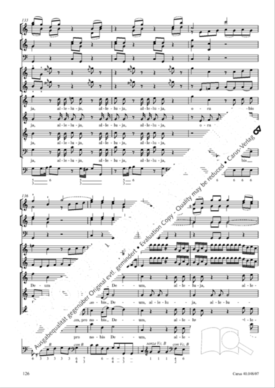 Regina coeli in B-Flat Major, K. 127 4-Part scores gallery preview page 127