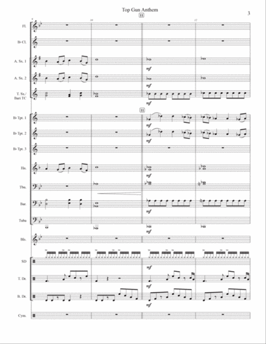 Top Gun Anthem Top Gun Anthem Marching Band scores gallery preview page 3
