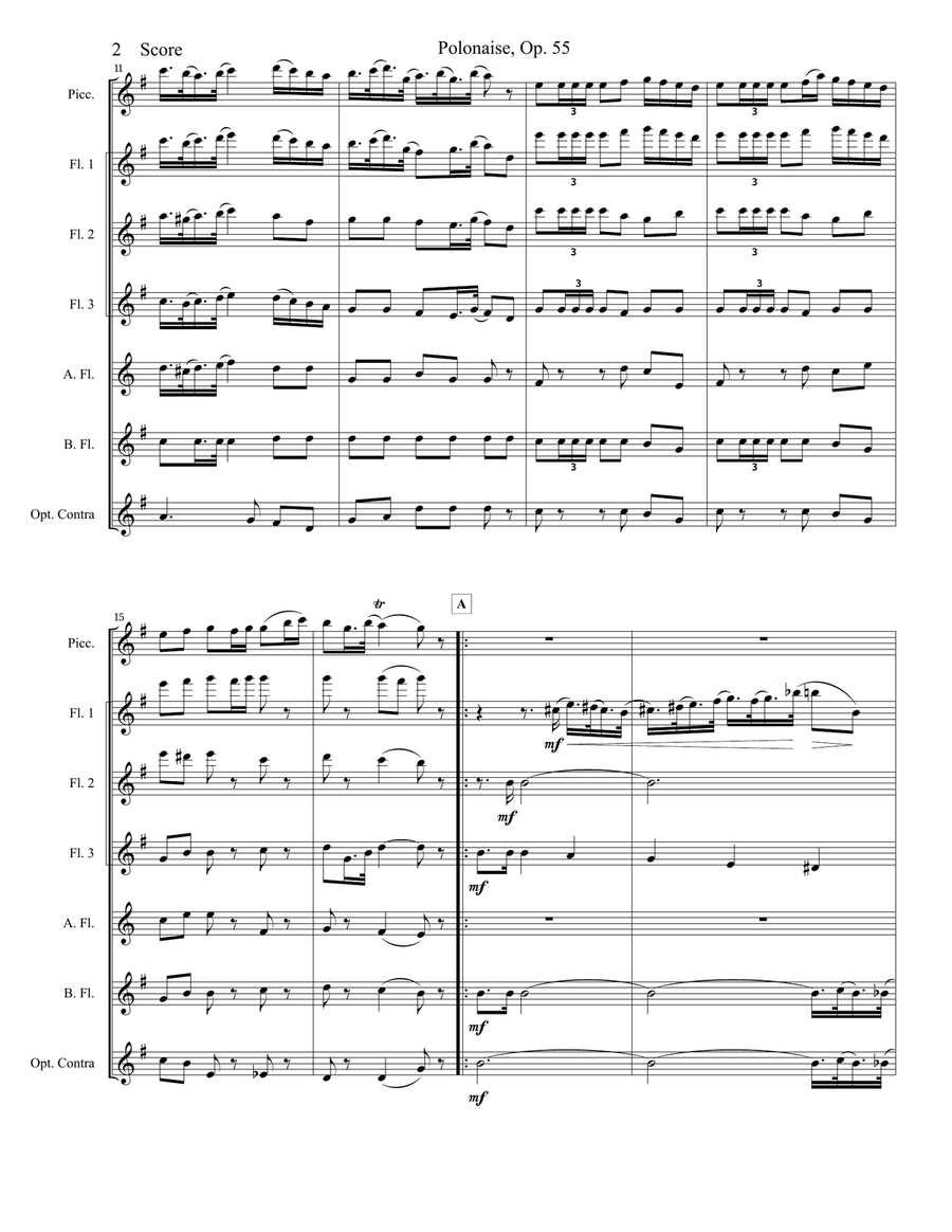 Lyadov Polonaise for Flute Choir Flute Choir scores gallery preview page 3
