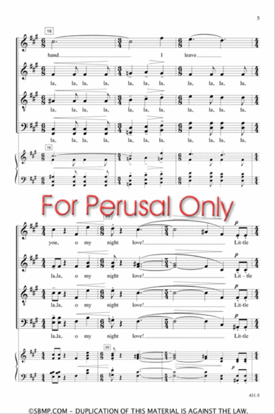 With a Lily in Your Hand - SATB Octavo 4-Part scores gallery preview page 4