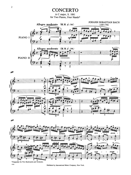 Double Concerto In C Major For 2 Pianos & Orchestra, S. 1061