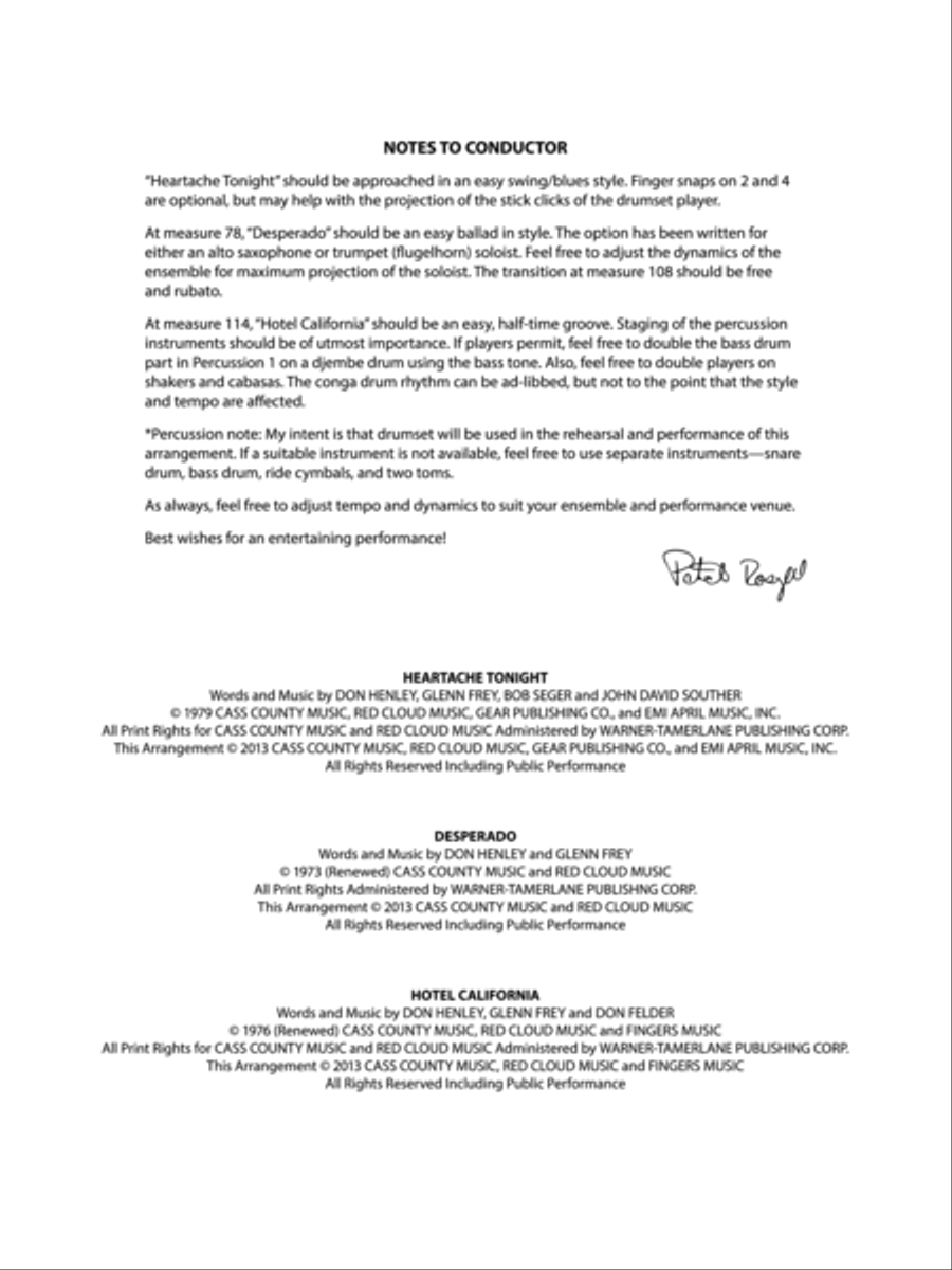 The Eagles on Tour: Score Concert Band scores gallery preview page 2