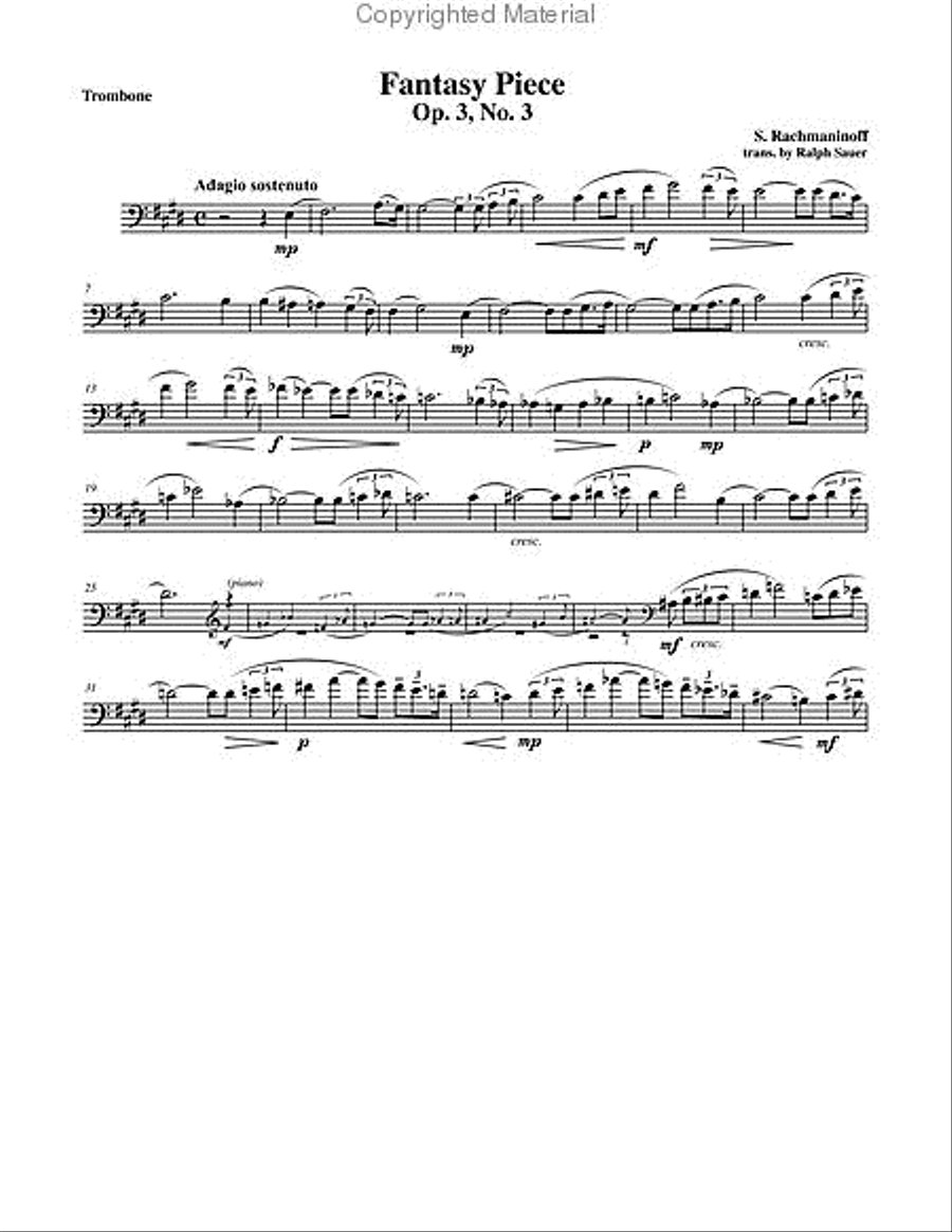 Fantasy Piece Op. 3 No. 3 for Trombone & Piano