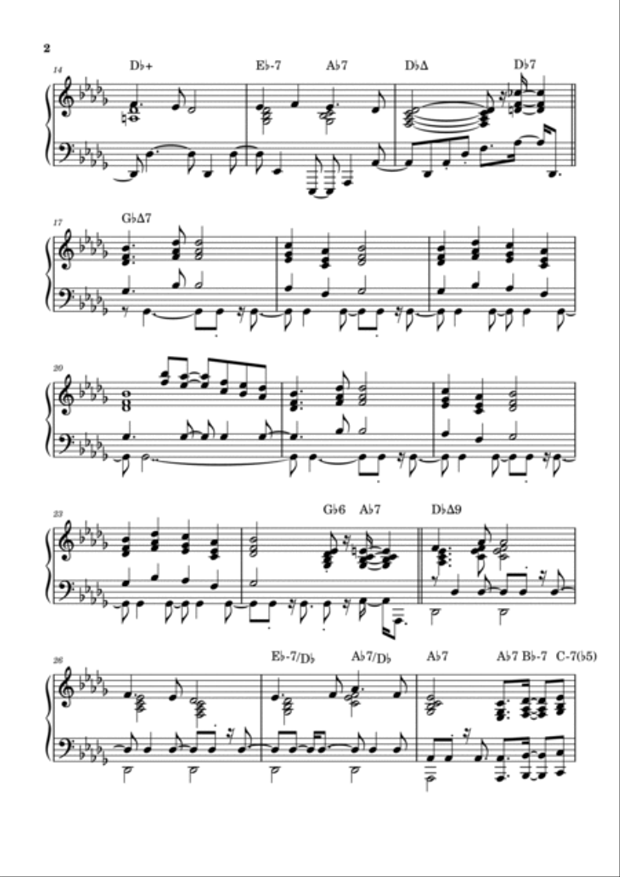 New World 2nd movement by Dvorak in Jazz style for solo piano Piano Solo scores gallery preview page 2
