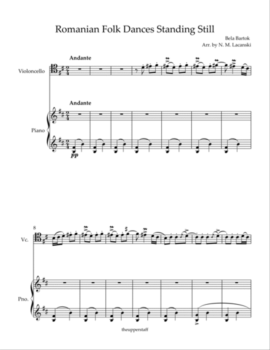Romanian Folk Dances Standing Still Piano scores gallery preview page 2