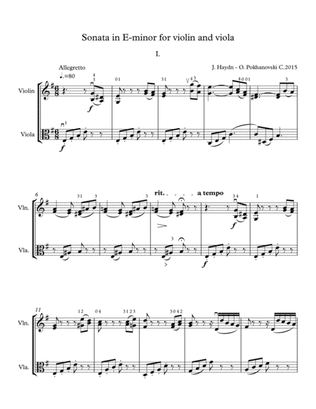 Haydn Sonata in E-minor for violin and viola, 1st movement
