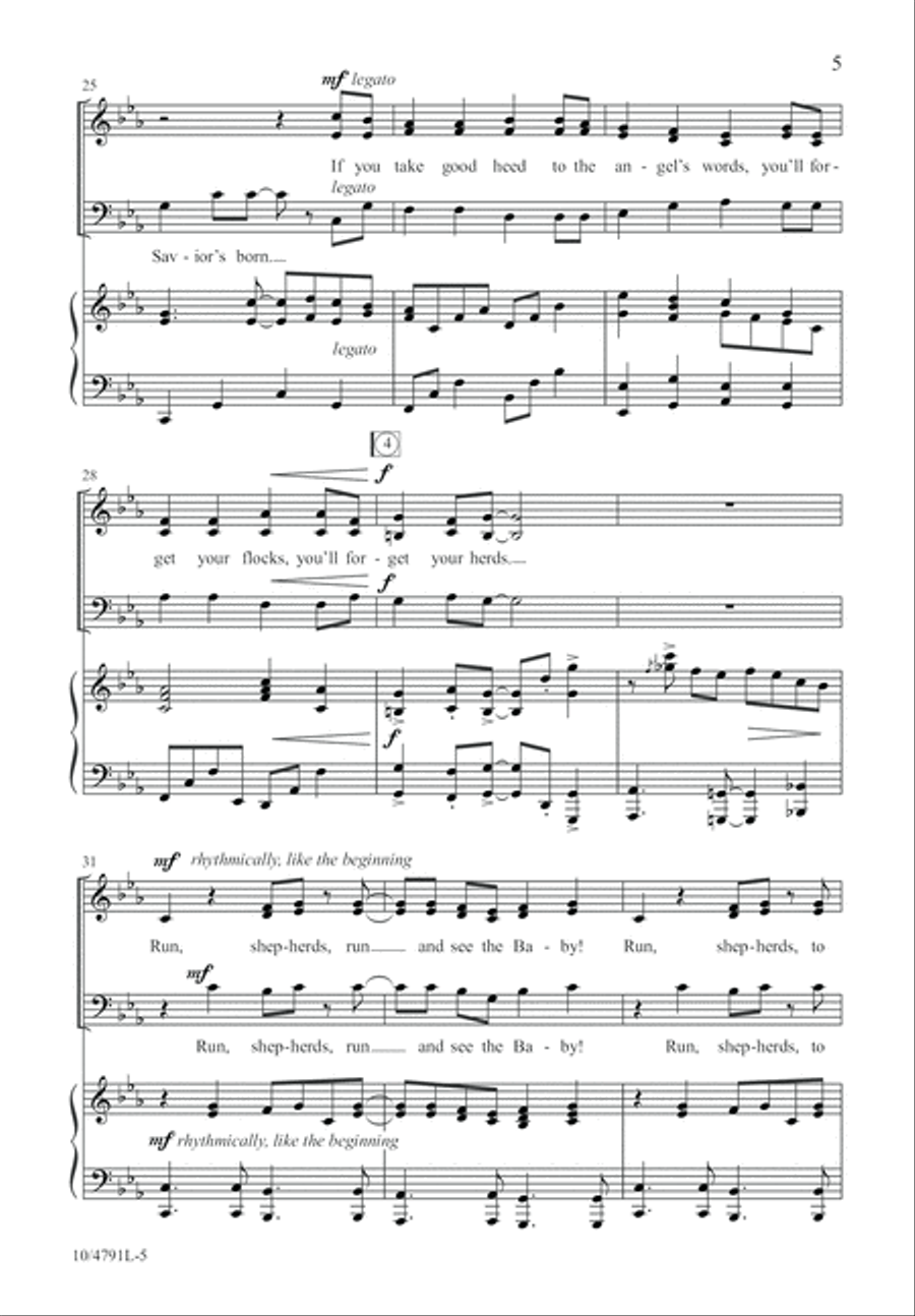 Run, Shepherds! 3-Part scores gallery preview page 5
