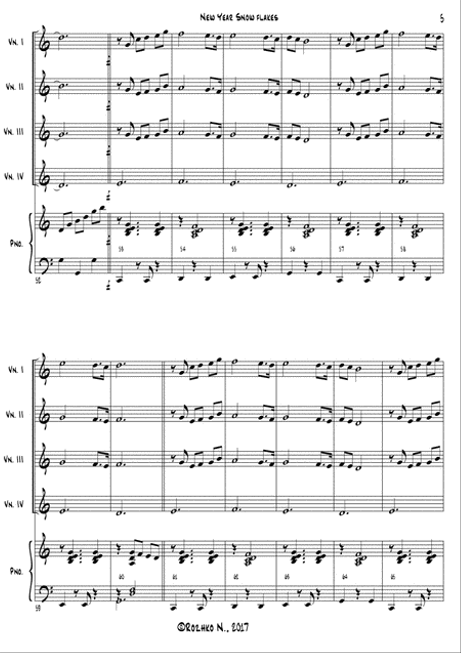 New Year Snowflakes (Children's Series) Violin Solo scores gallery preview page 6