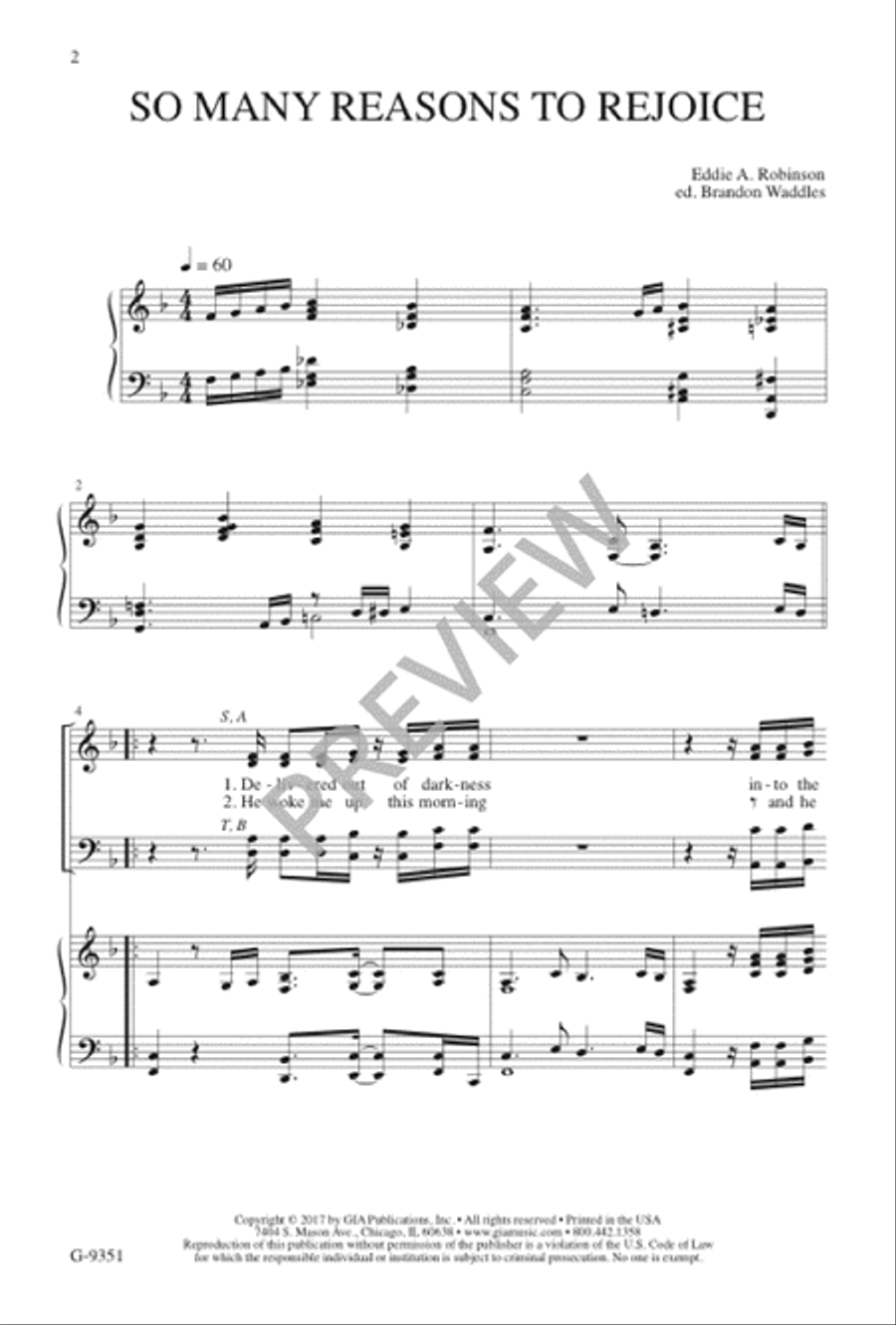 So Many Reasons to Rejoice 4-Part scores gallery preview page 3