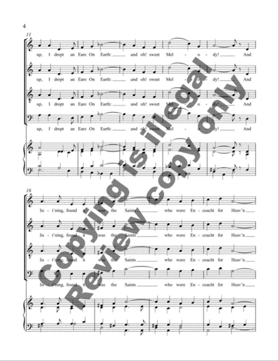 Three Mystical Hymns: 3 In Heaven Soaring Up 4-Part scores gallery preview page 4