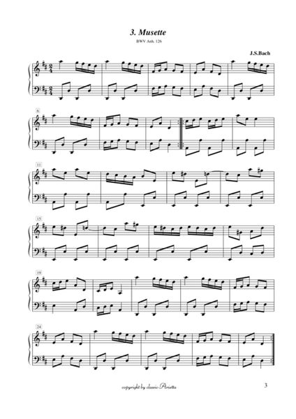 Ten Easy Piano Pieces from Johann Sebastian Bach