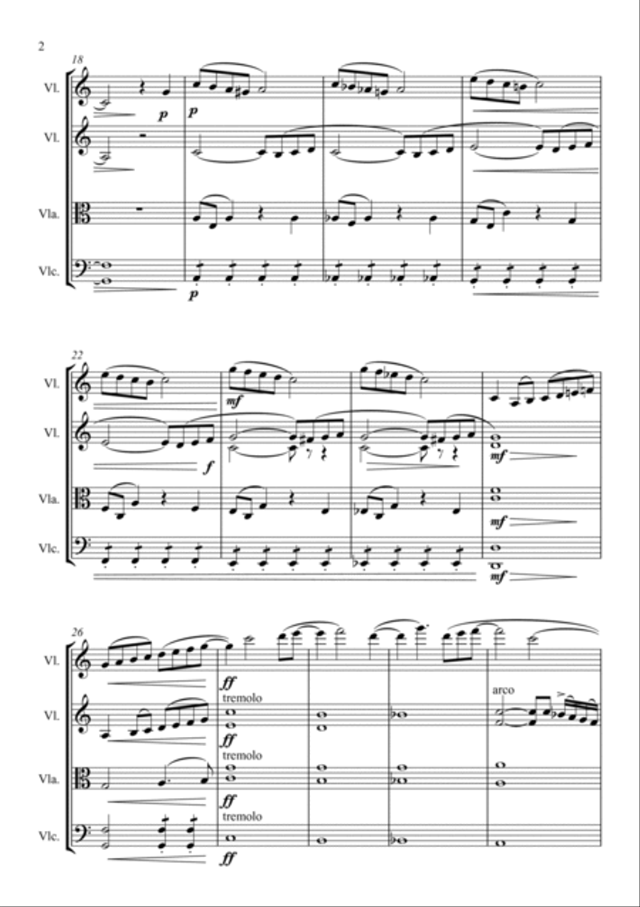 Oh My Love String Quartet scores gallery preview page 2
