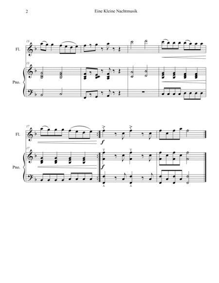Eine Kleine Nachtmusik (A Little Night Music) K. 525 Mvmt. I for Flute Solo with Piano Accompaniment image number null