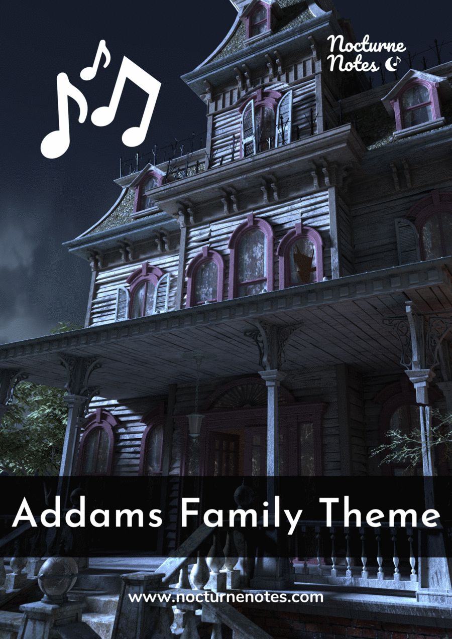 Addams Family Theme Easy Piano scores gallery preview page 1